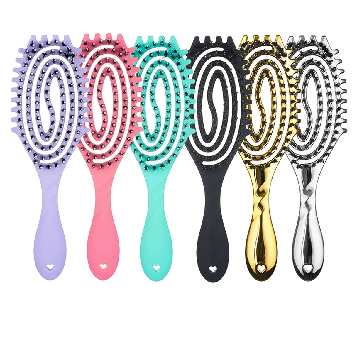 Dry Brush Body - 2-piece comb set,one hollowed out hair
